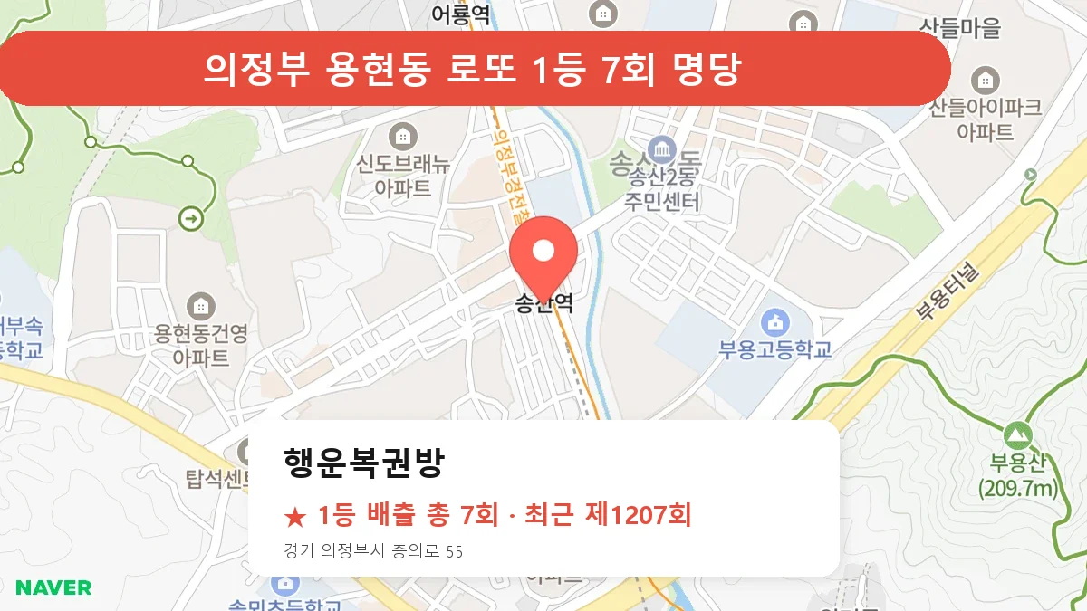 의정부 로또 명당 행운복권방 위치