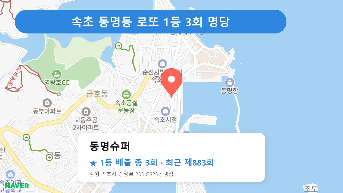 속초 로또 명당 동명슈퍼 위치