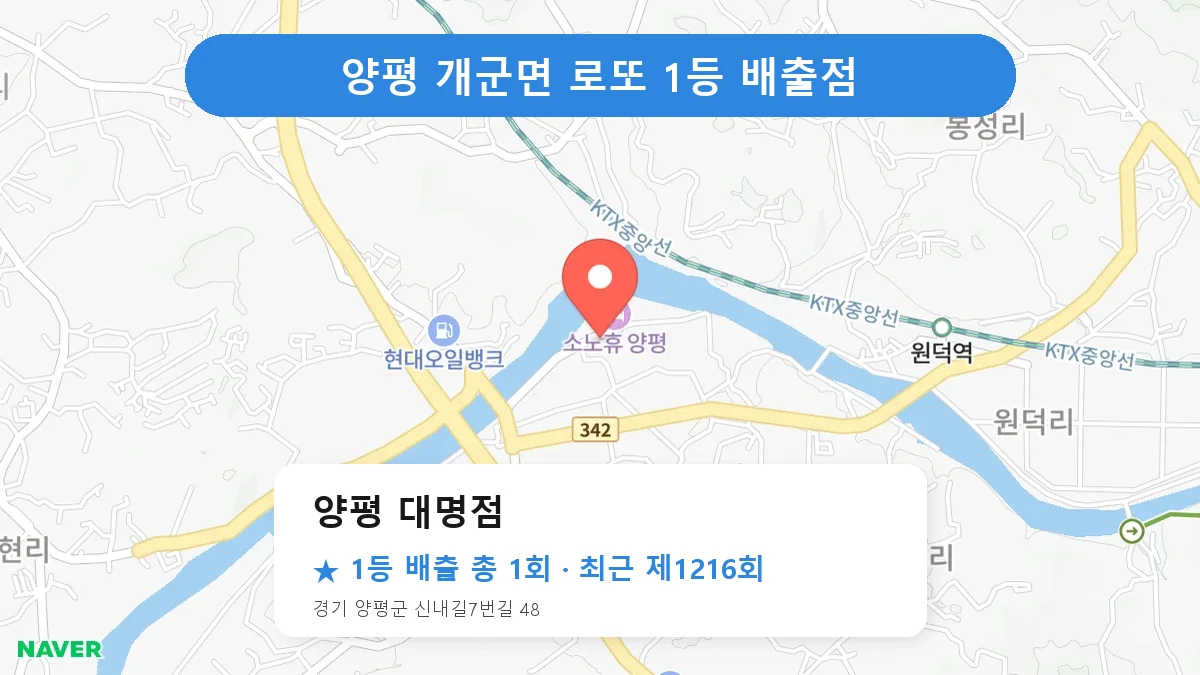 양평 로또 명당 양평 대명점 위치