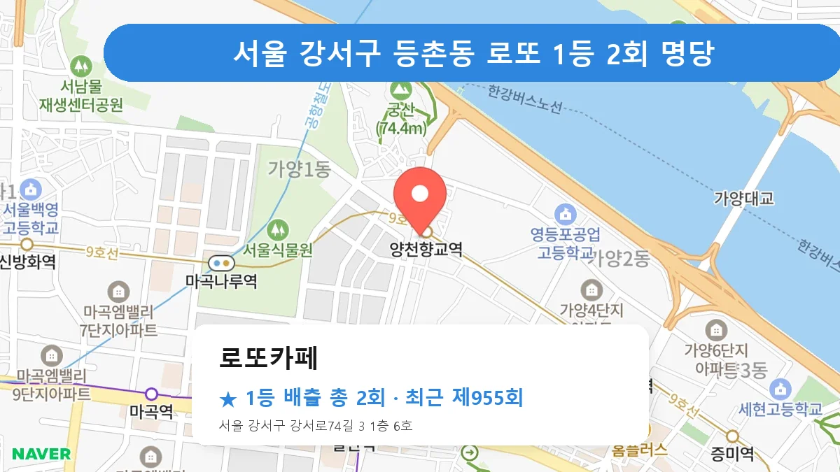 서울 강서구 로또카페 로또 1등 2회 명당 | 위치·당첨 이력 (서울 강서구 등촌동)