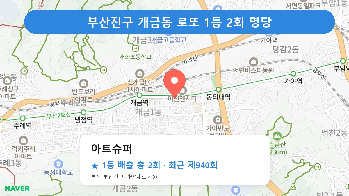 부산진구 로또 명당 아트슈퍼 위치