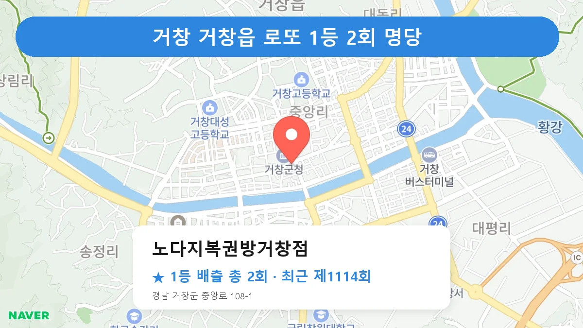 거창 로또 명당 노다지복권방거창점 위치