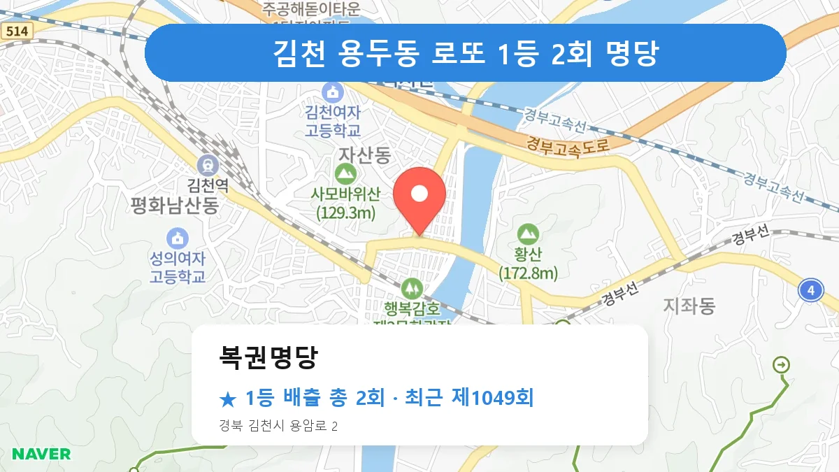 김천 로또 명당 복권명당 위치