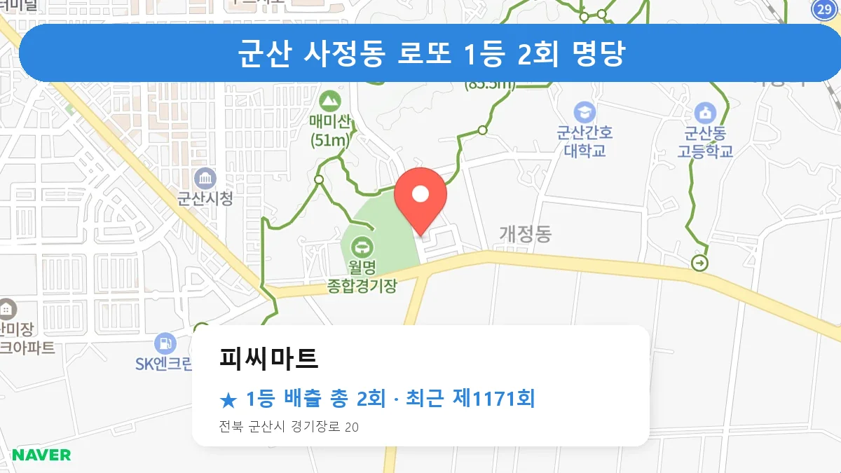 군산 로또 명당 피씨마트 위치