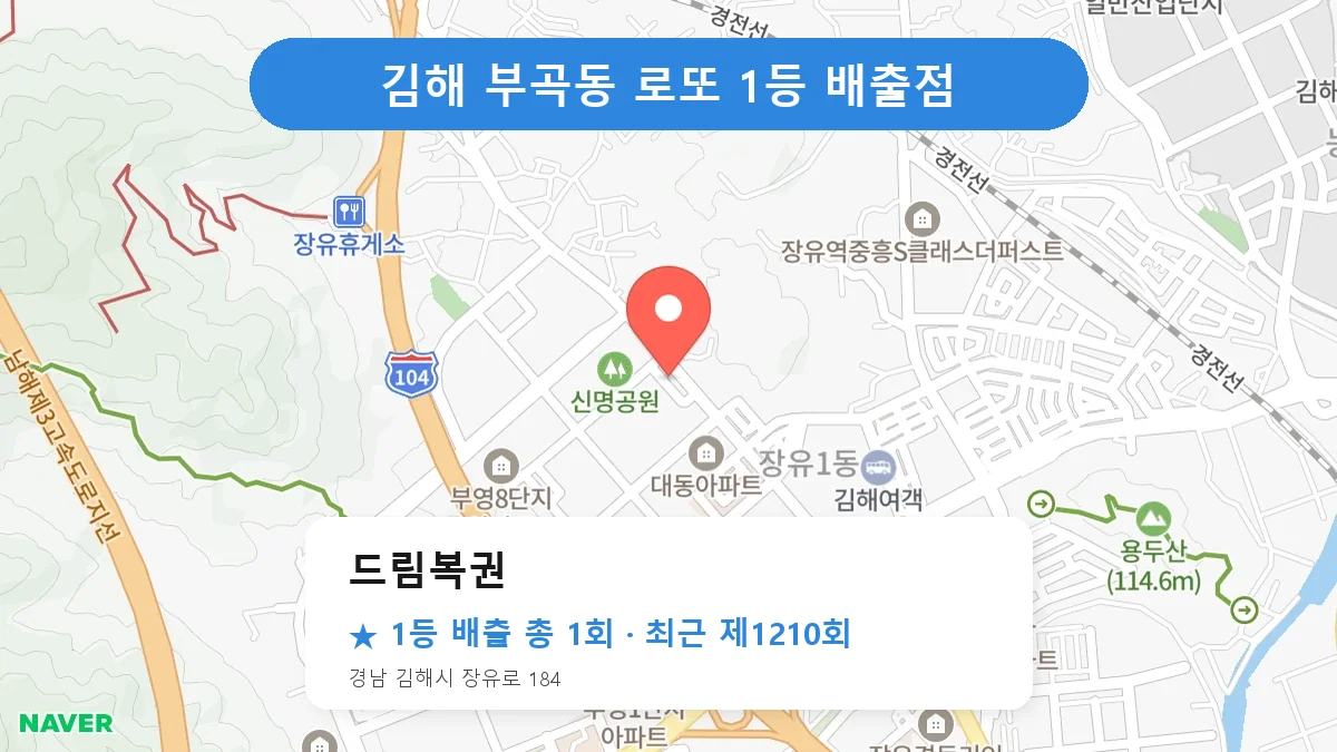 김해 로또 명당 드림복권 위치