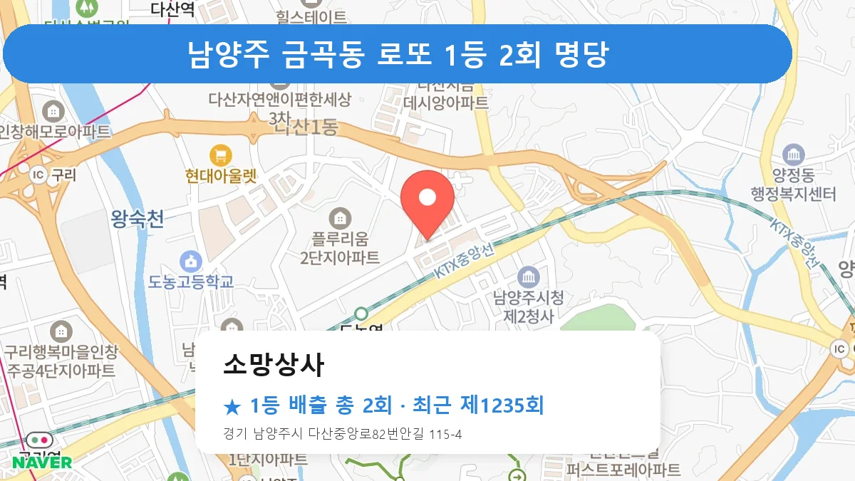남양주 로또 명당 소망상사 위치