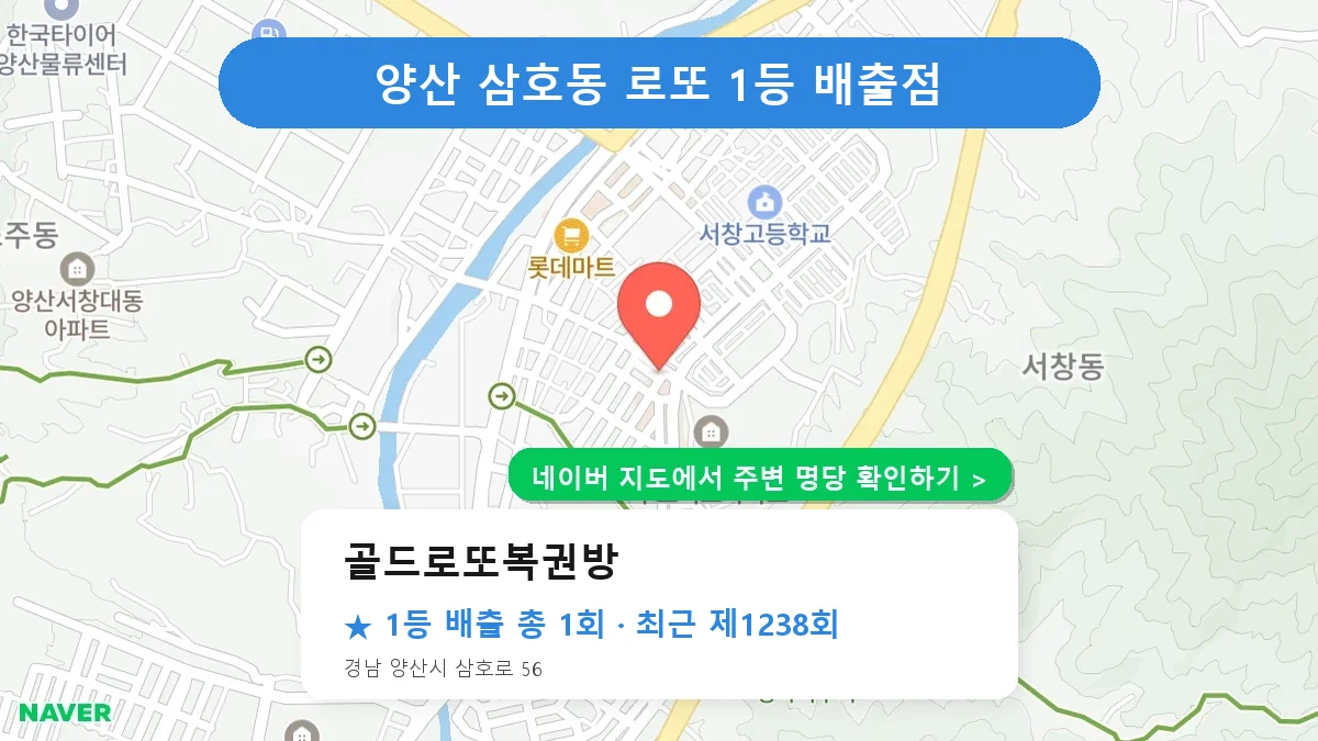 양산 로또 명당 골드로또복권방 위치