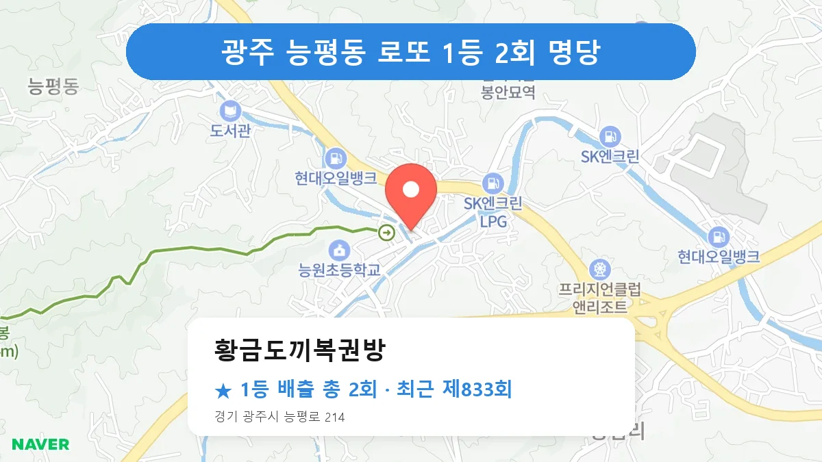 광주 황금도끼복권방 로또 1등 2회 명당 | 위치·당첨 이력 (경기 광주시 능평동)