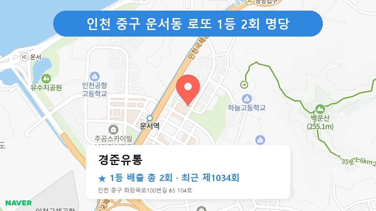 인천 중구 로또 명당 경준유통 위치