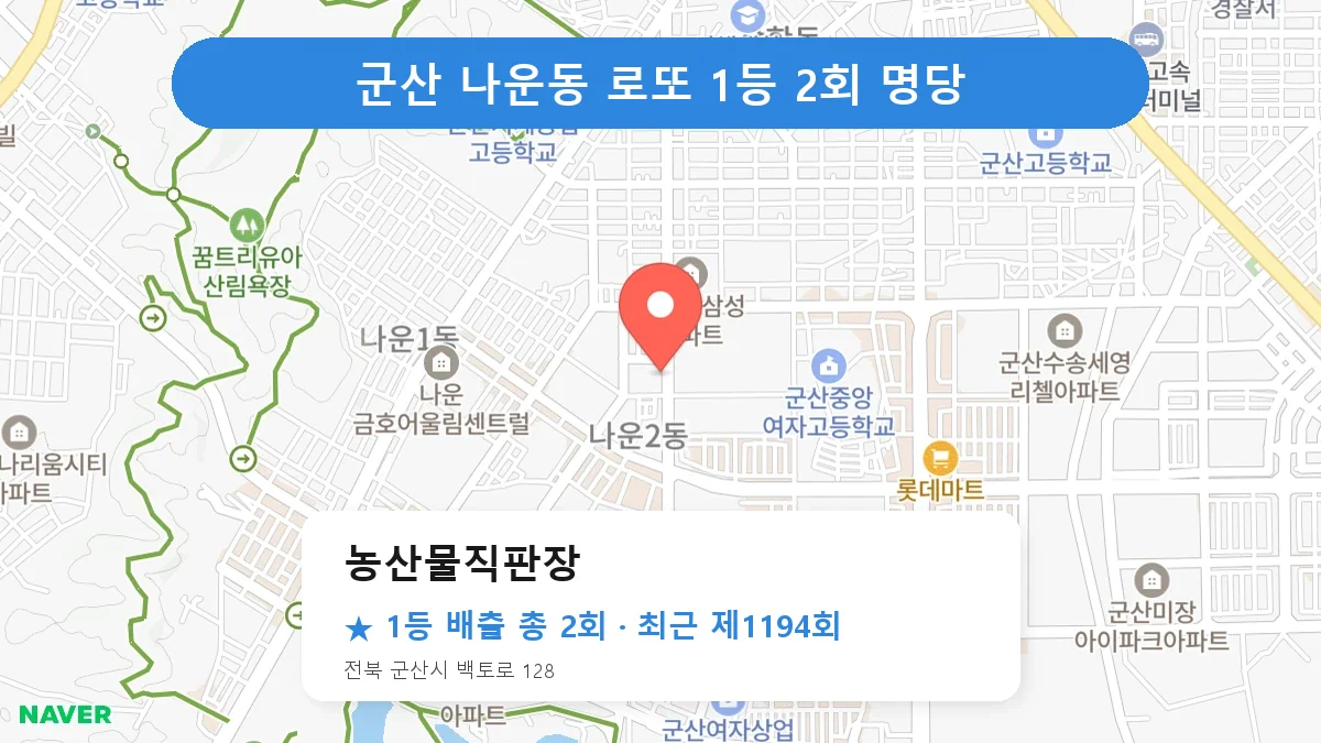 군산 로또 명당 농산물직판장 위치