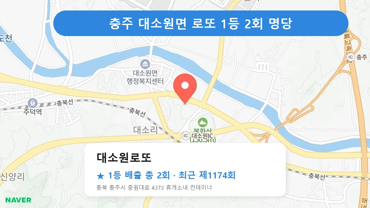충주 로또 명당 대소원로또 위치