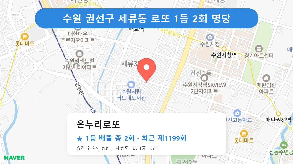 수원 권선구 로또 명당 온누리로또 위치