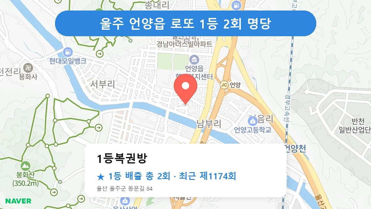 울주 로또 명당 1등복권방 위치
