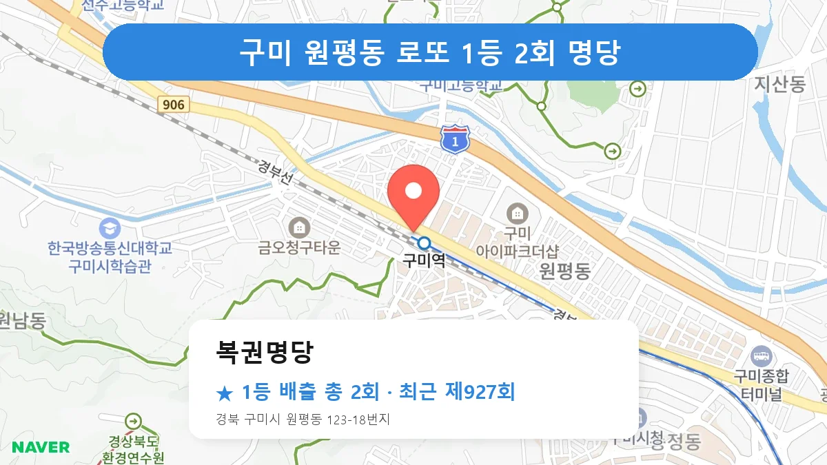 구미 로또 명당 복권명당 위치