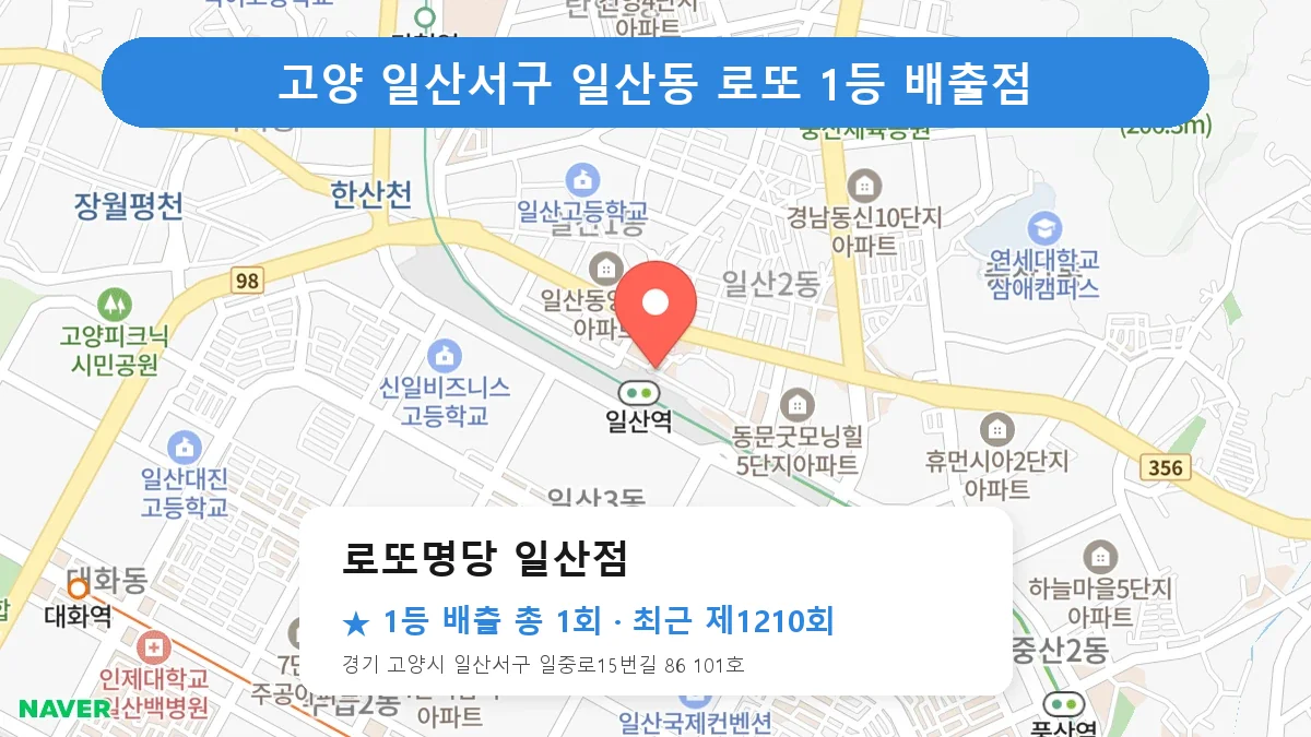 고양 일산서구 로또 명당 로또명당 일산점 위치