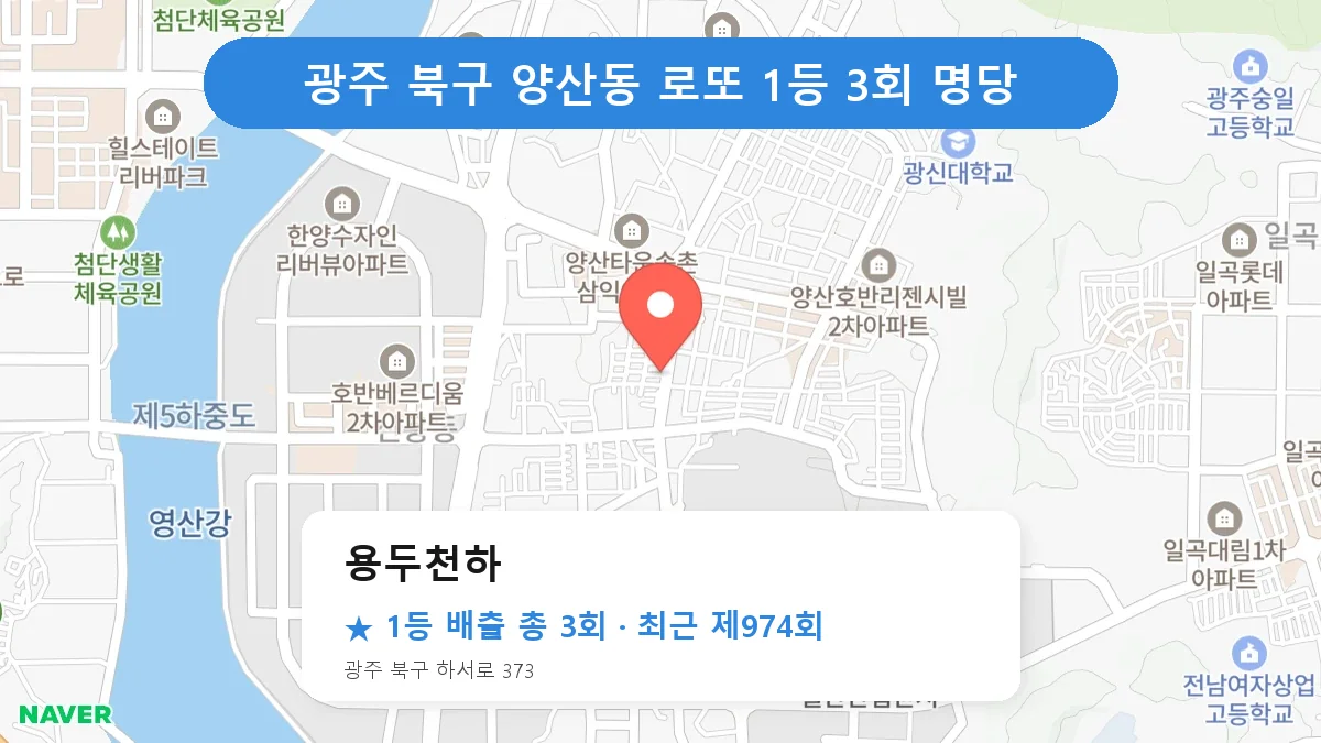 광주 북구 로또 명당 용두천하 위치