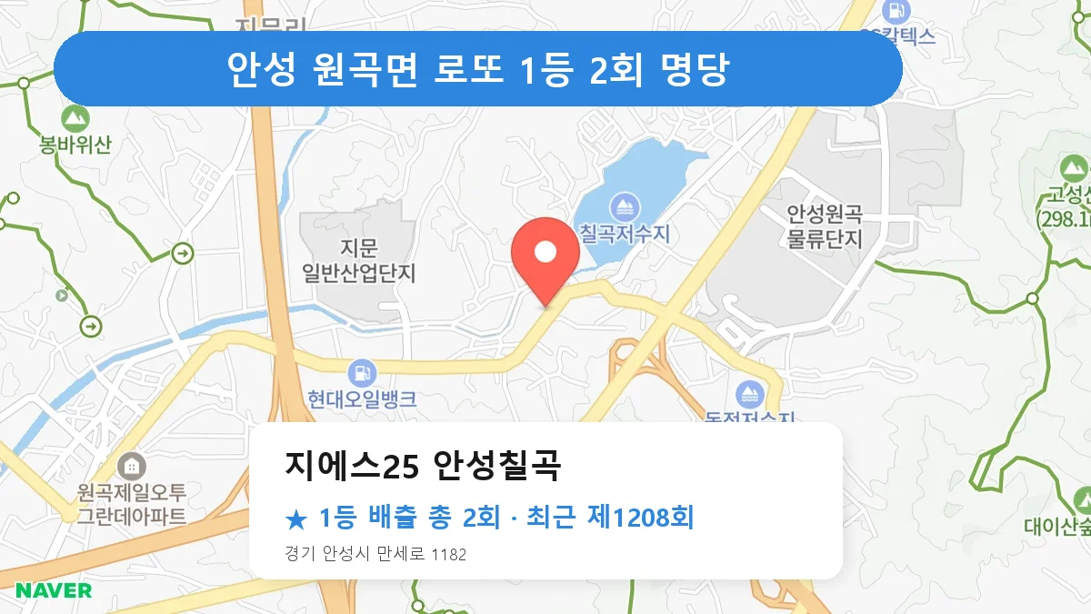 안성 로또 명당 지에스25 안성칠곡 위치
