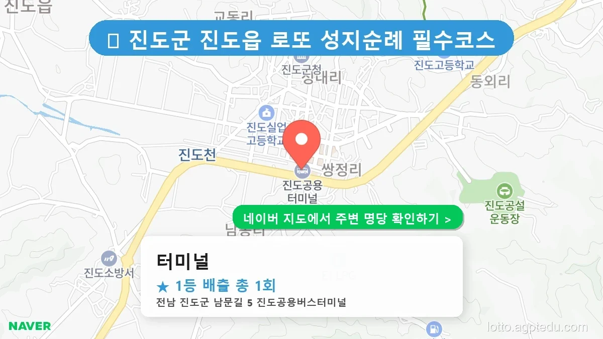 전남 진도군 진도읍 로또 명당 터미널 1등 당첨 배출점 전경