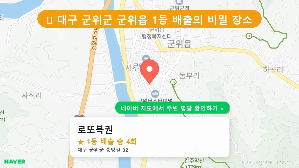 [2026 대구 군위군 로또 명당 BEST] 1등 최다 배출 판매점 리스트 완벽 정리