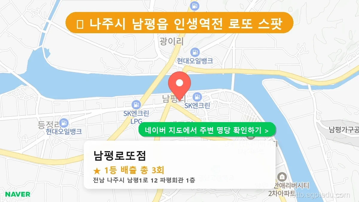 전남 나주시 남평읍 로또 명당 남평로또점 1등 당첨 배출점 전경