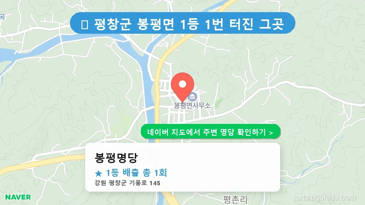 강원 평창군 로또 명당 BEST 3, 1등 배출점은 어디?