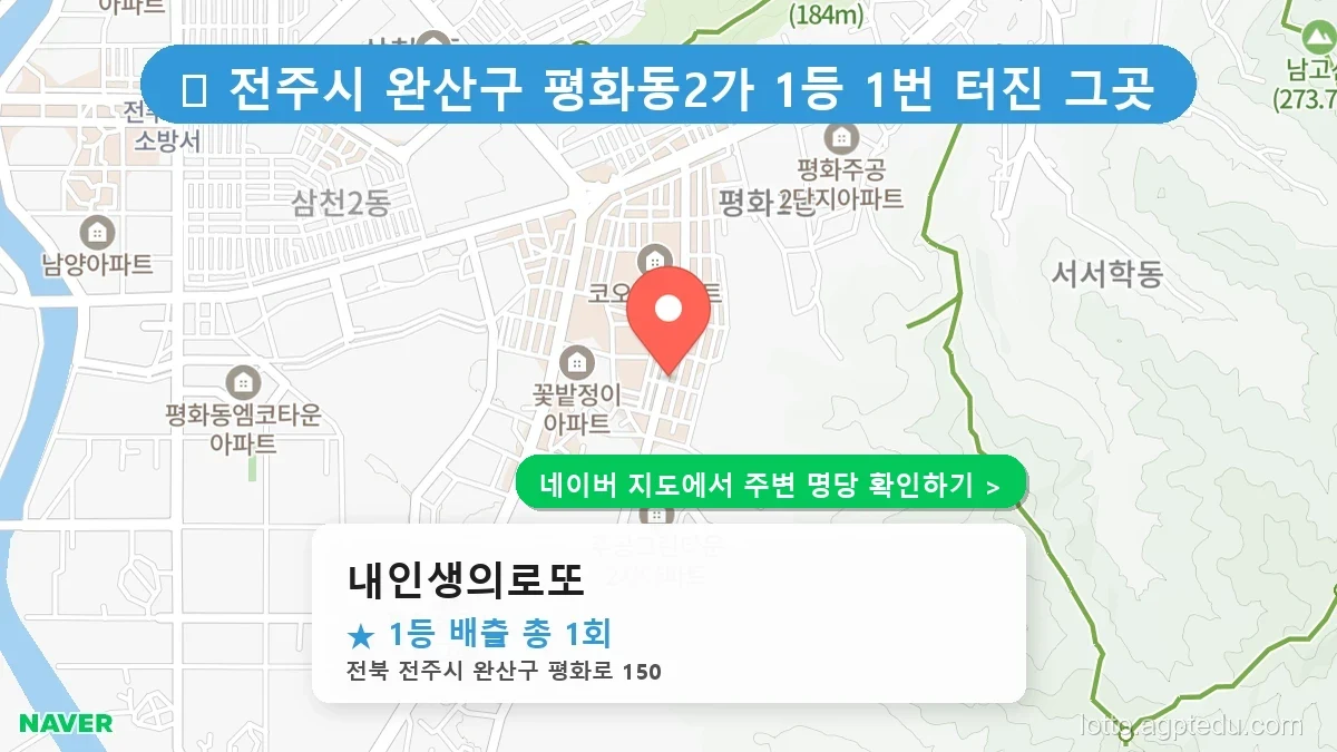 전북 전주시 완산구 평화동2가 로또 명당 내인생의로또 1등 당첨 배출점 전경