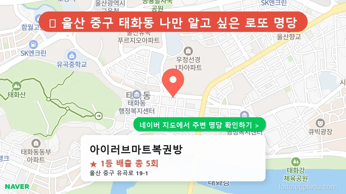 울산 중구 태화동 로또 명당 아이러브마트복권방 1등 당첨 배출점 전경
