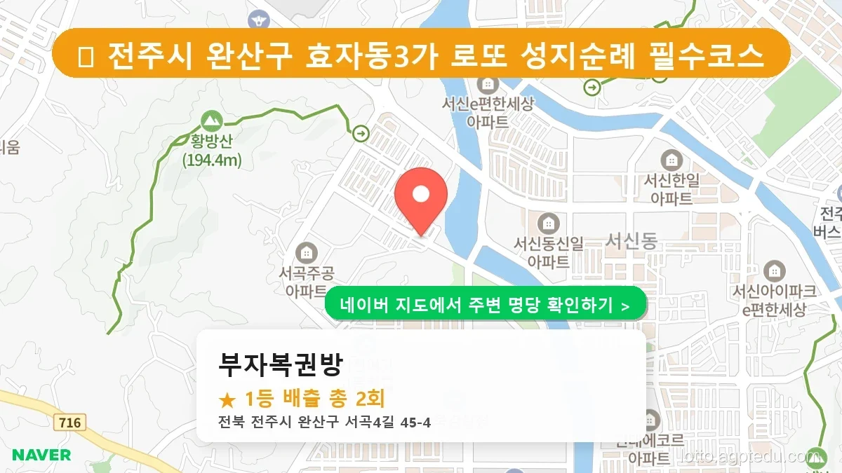 전북 전주시 완산구 효자동3가 로또 명당 부자복권방 1등 당첨 배출점 전경