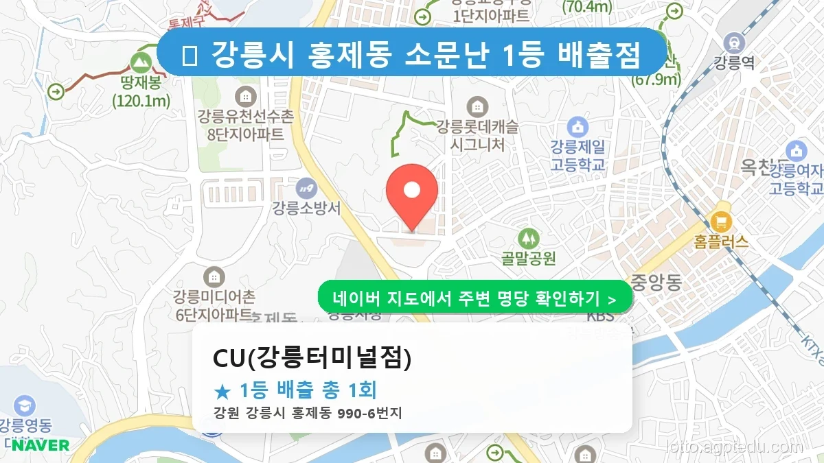 강원 강릉시 홍제동 로또 명당 CU(강릉터미널점) 1등 당첨 배출점 전경