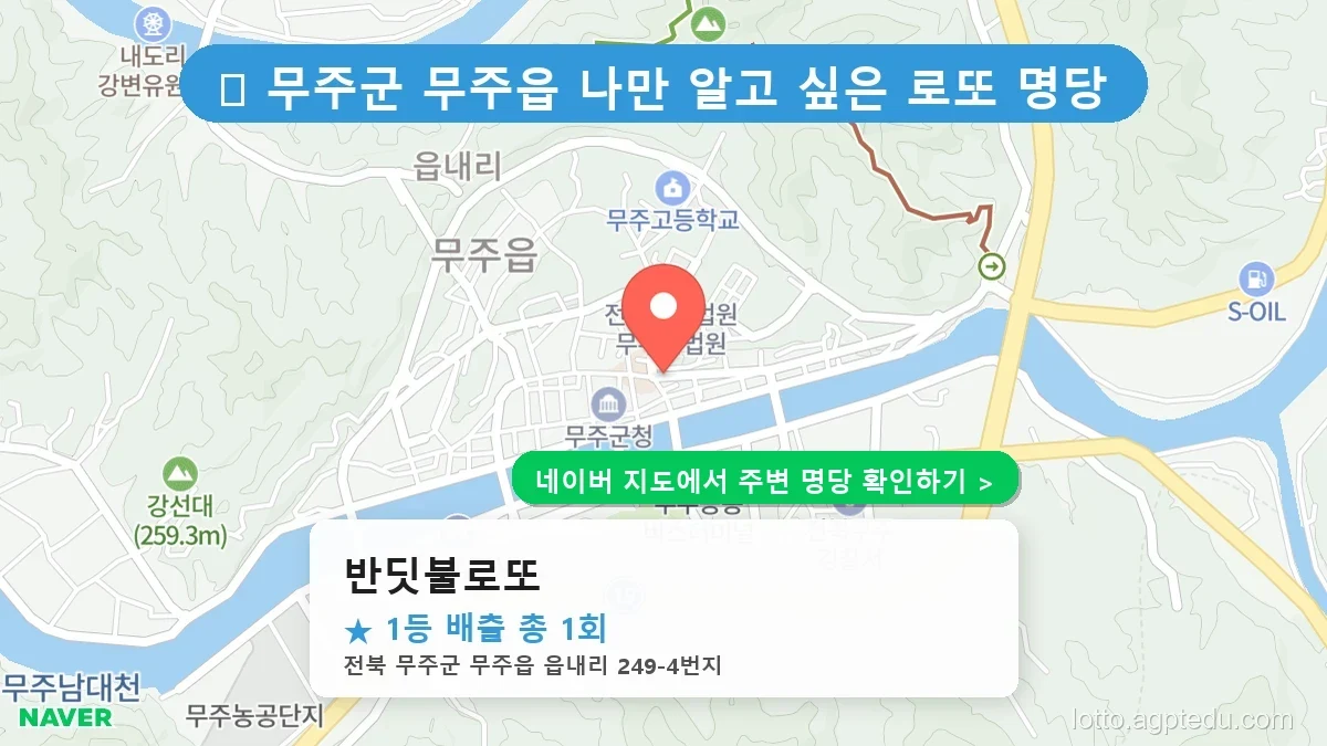 [전북 무주군 로또 명당 BEST 1] 1등 당첨 기운 가득한 반딧불로또 분석