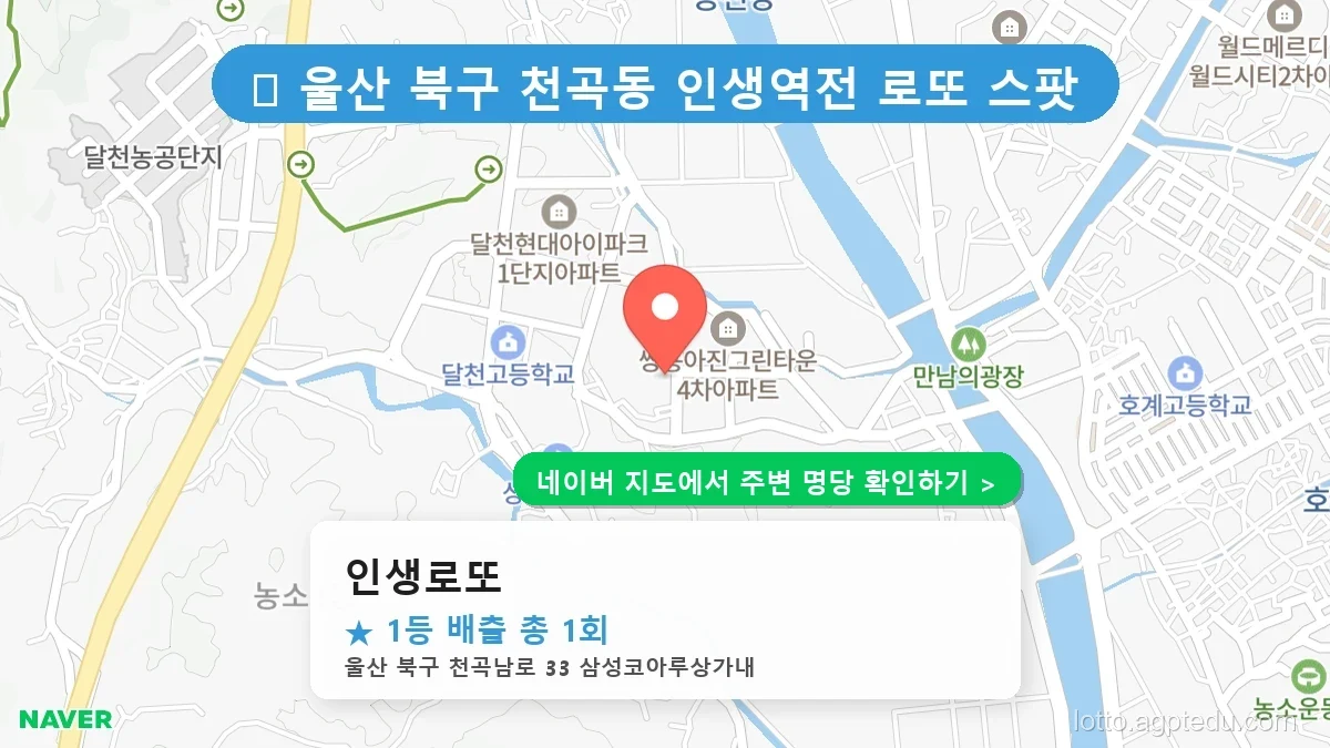 울산 북구 천곡동 로또 명당 인생로또 1등 당첨 배출점 전경