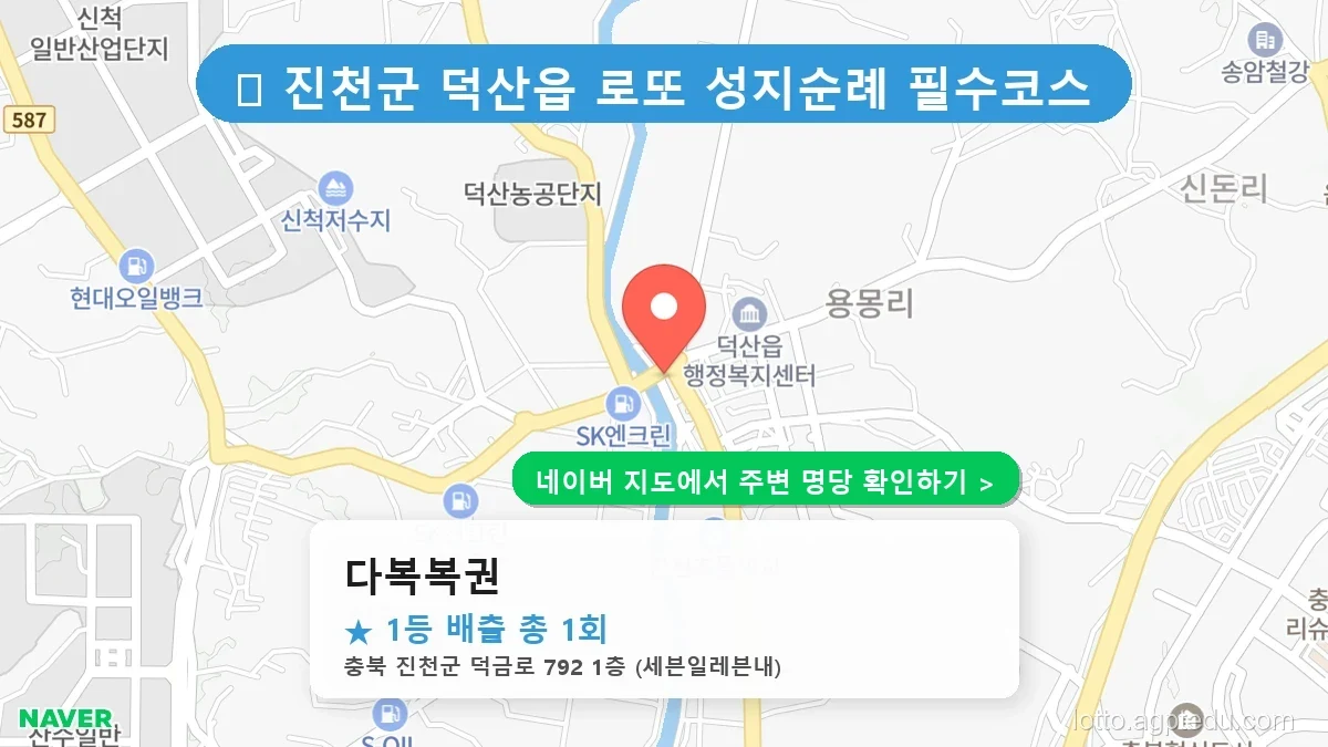충북 진천군 덕산읍 로또 명당 다복복권 1등 당첨 배출점 전경