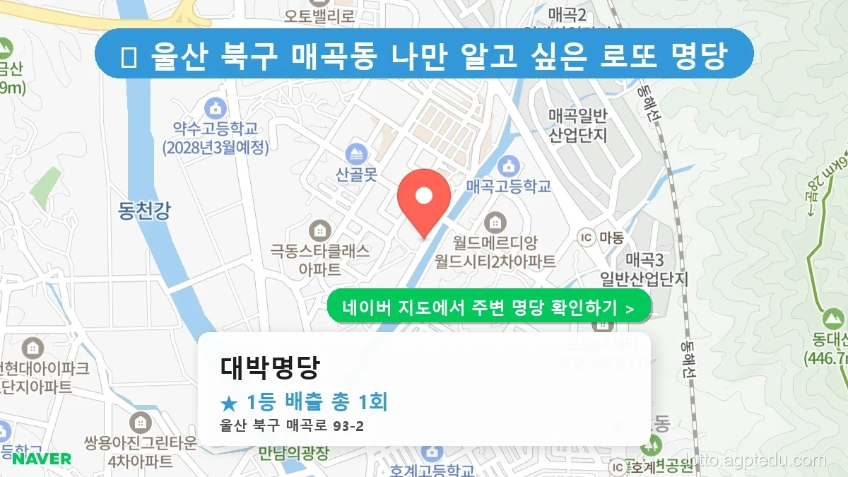 울산 북구 매곡동 로또 명당 대박명당 1등 당첨 배출점 전경