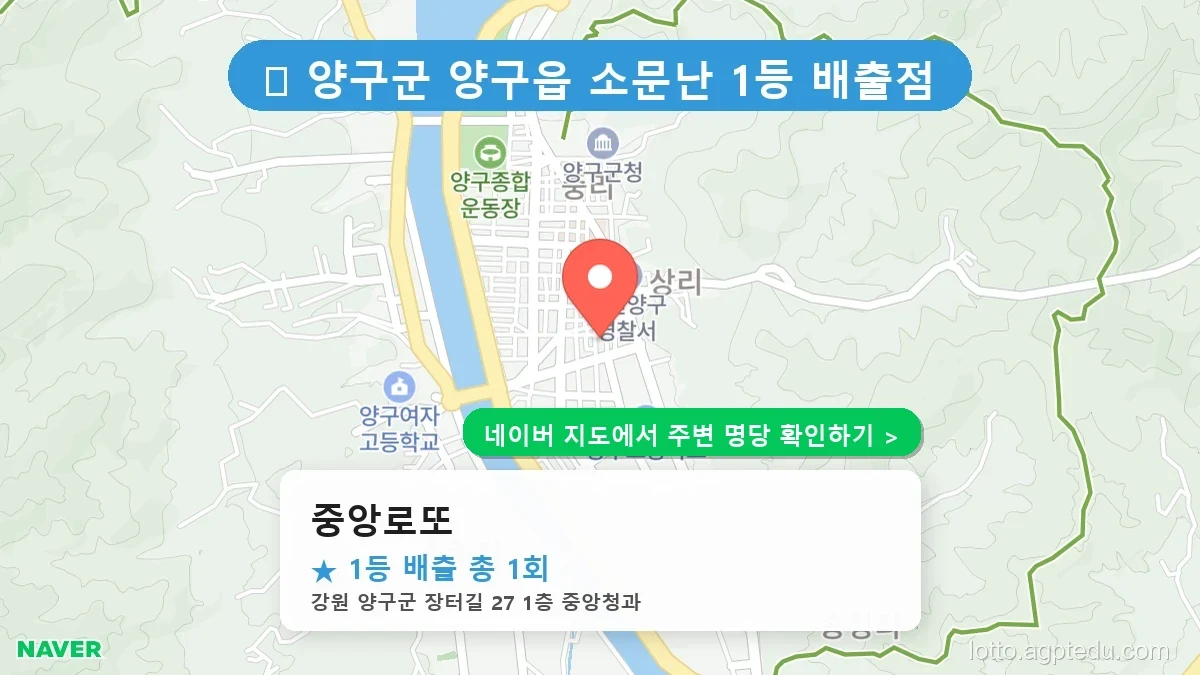강원 양구군 양구읍 로또 명당 중앙로또 1등 당첨 배출점 전경