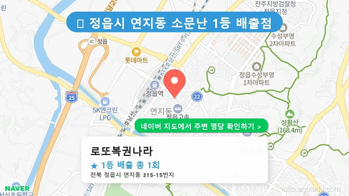 전북 정읍시 연지동 로또 명당 로또복권나라 1등 당첨 배출점 전경
