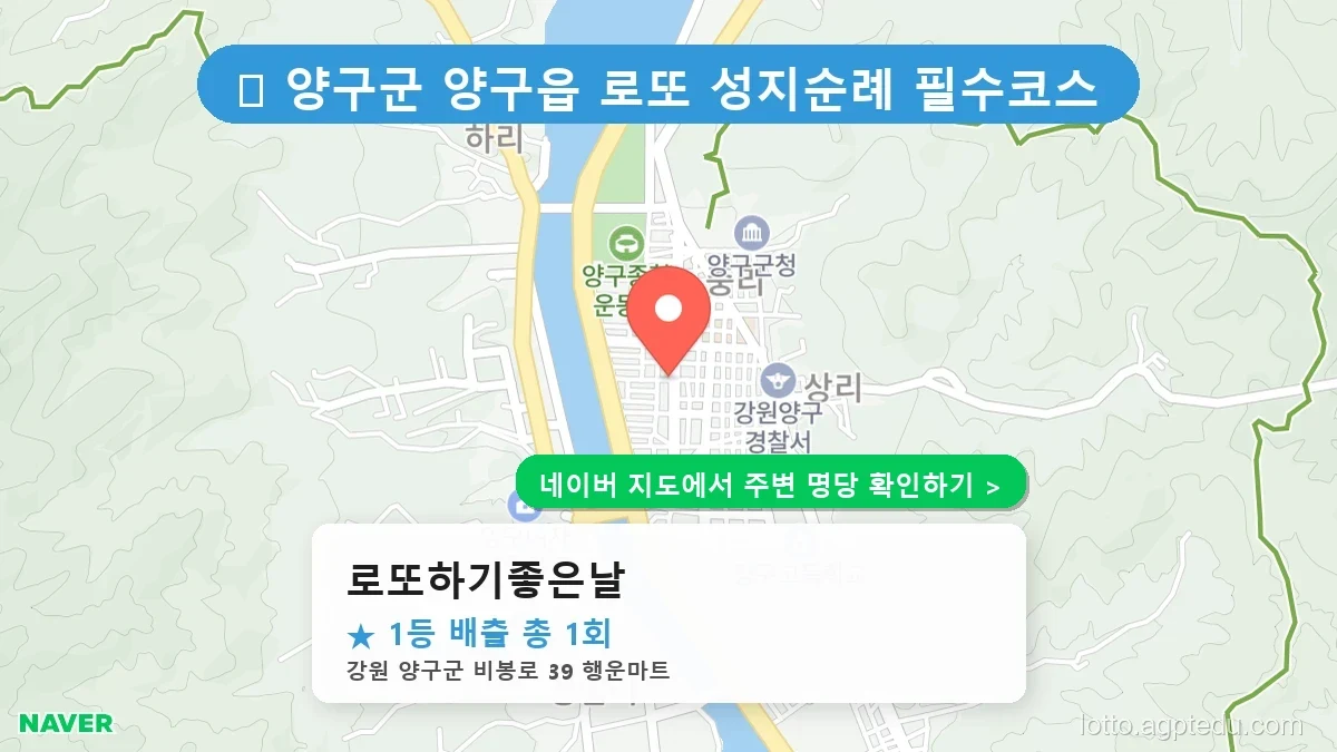 강원 양구군 양구읍 로또 명당 로또하기좋은날 1등 당첨 배출점 전경