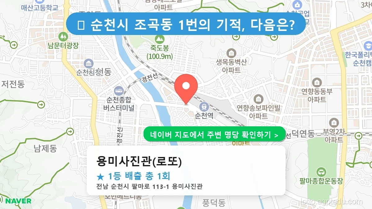 전남 순천시 조곡동 로또 명당 용미사진관(로또) 1등 당첨 배출점 전경