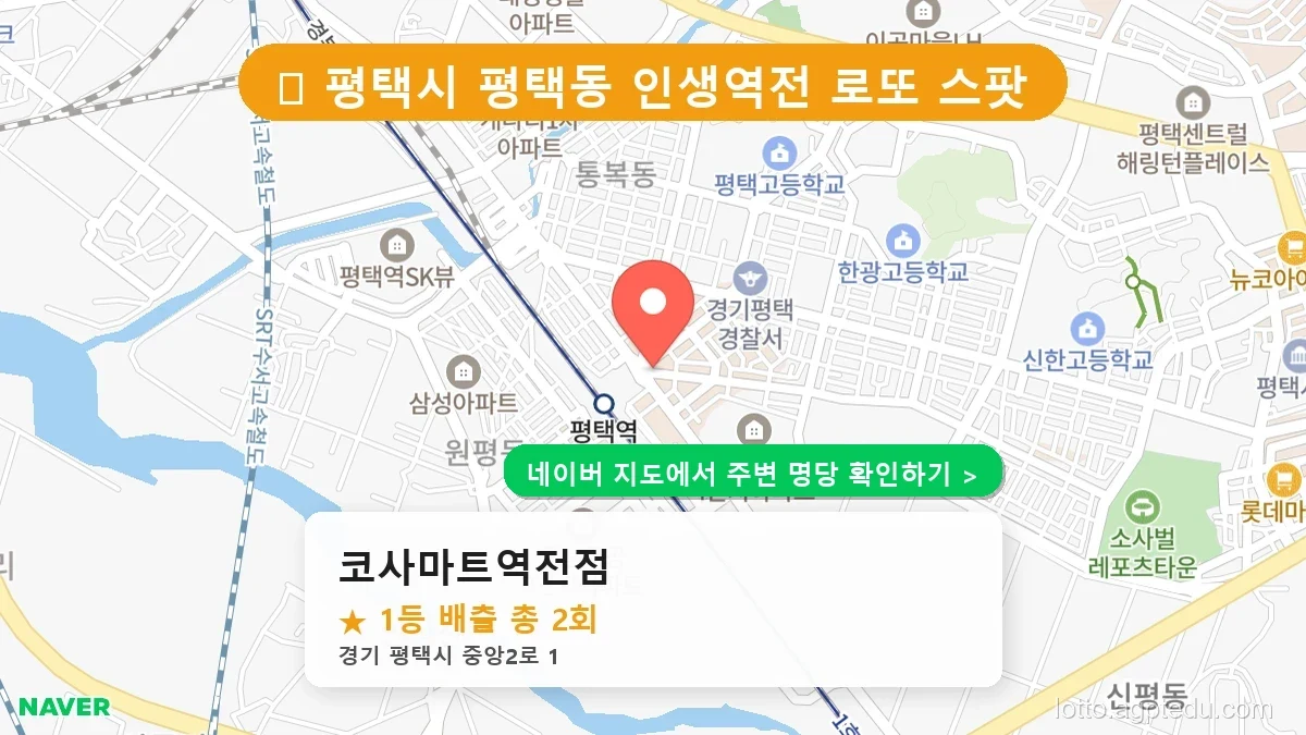 제1187회 평택시 평택동 로또 명당 코사마트역전점 위치 및 상세정보