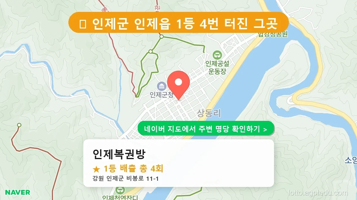 강원 인제군 로또 명당 BEST 4: 1등 배출 성지를 찾아라!