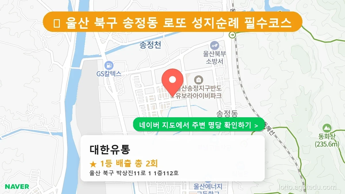 울산 북구 송정동 로또 명당 대한유통 1등 당첨 배출점 전경