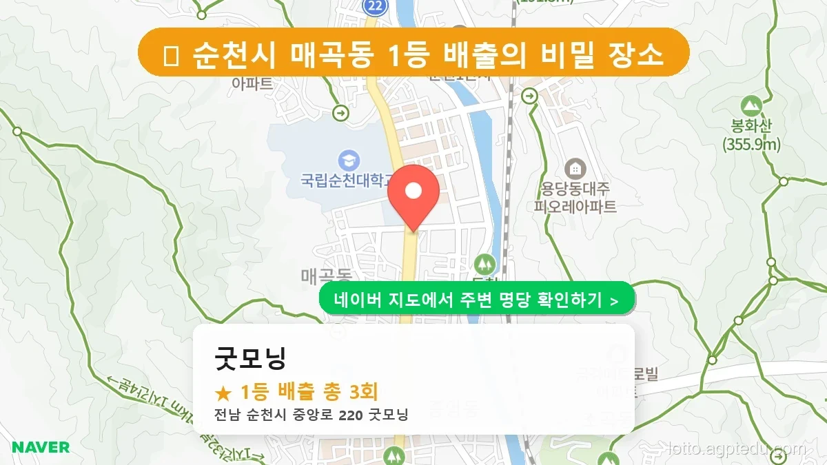전남 순천시 매곡동 로또 명당 굿모닝 1등 당첨 배출점 전경