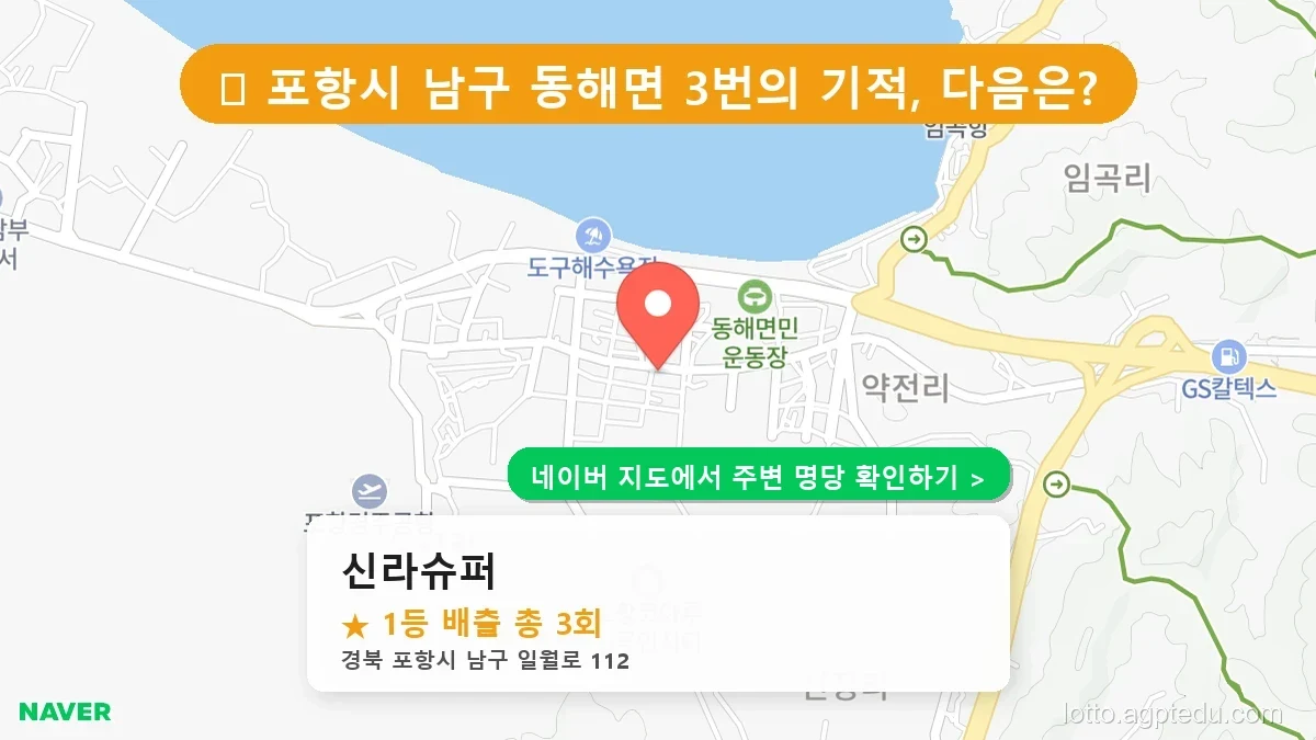 [2026 경북 포항시 남구 로또 명당 BEST 8] 1등 최다 배출 판매점 완벽 정리