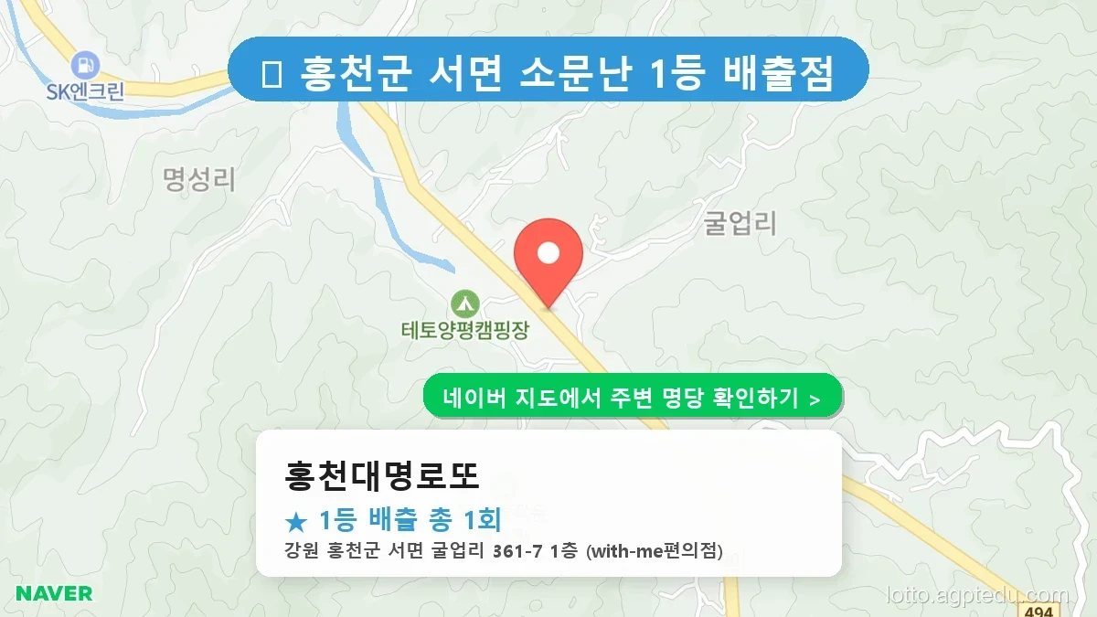 강원 홍천군 서면 로또 명당 홍천대명로또 1등 당첨 배출점 전경