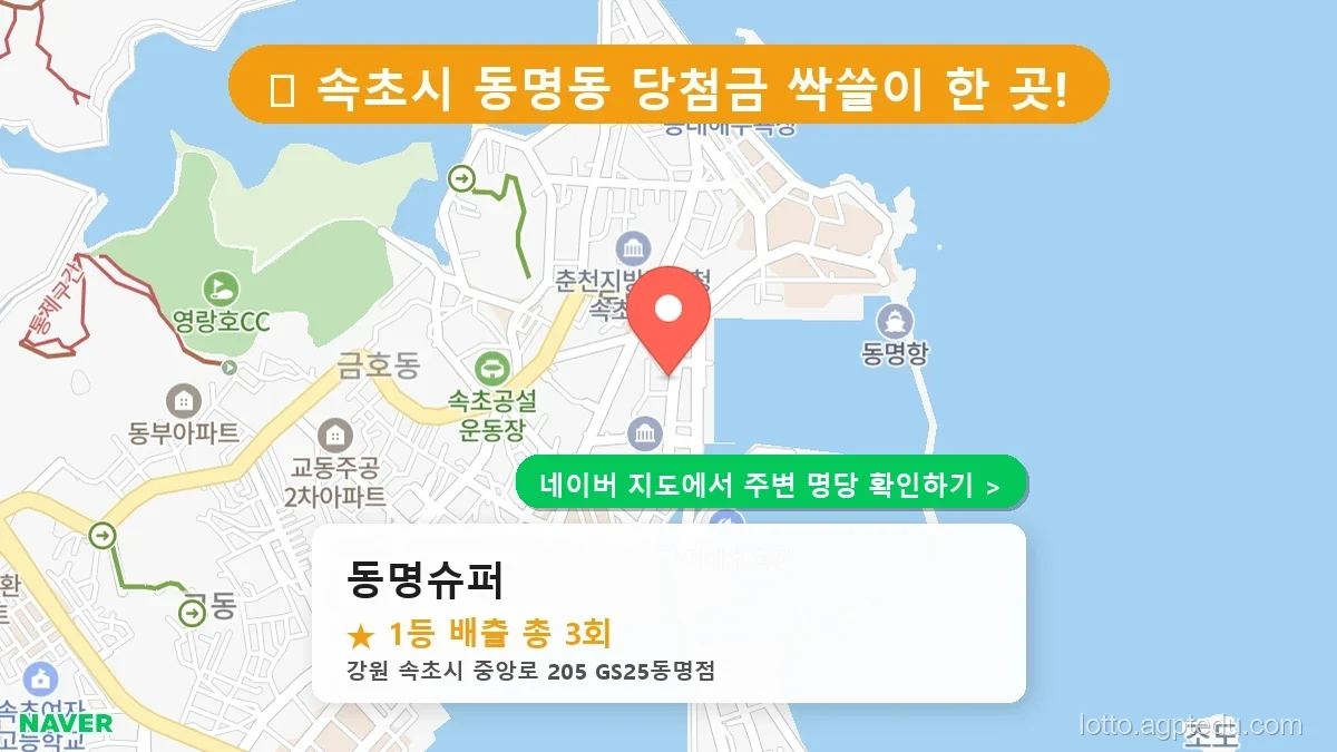 강원 속초시 동명동 로또 명당 동명슈퍼 1등 당첨 배출점 전경