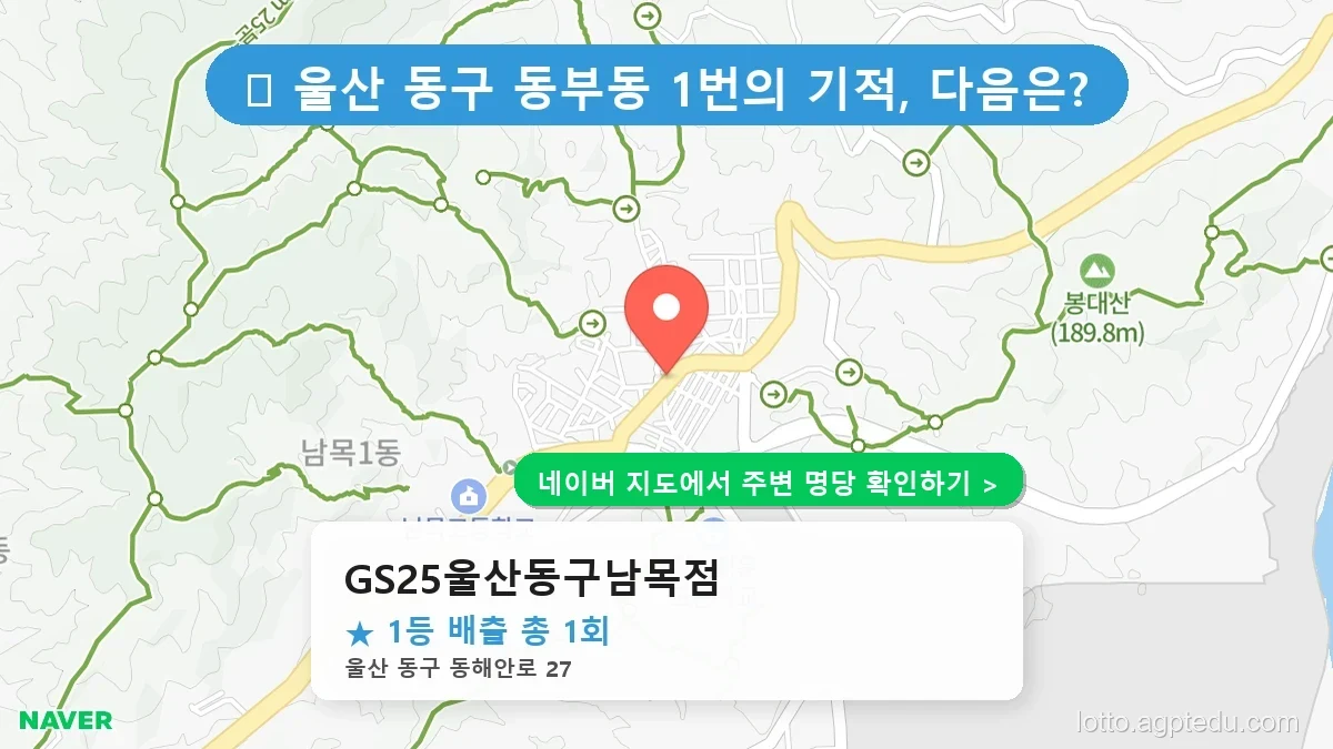 울산 동구 동부동 로또 명당 GS25울산동구남목점 1등 당첨 배출점 전경