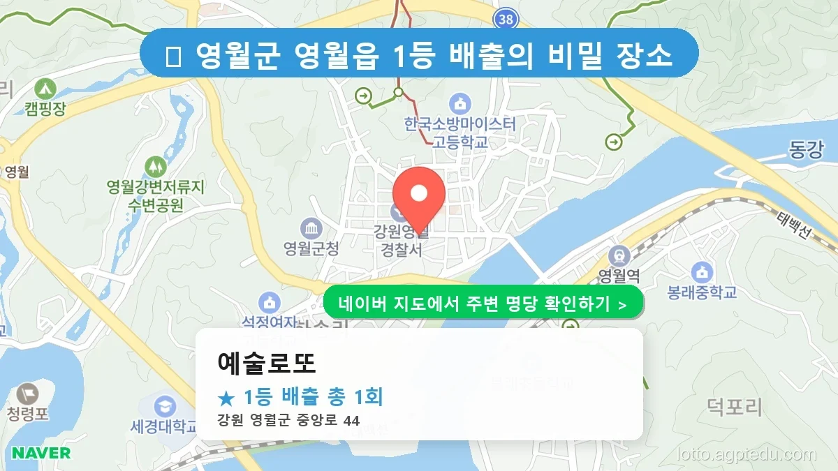 강원 영월군 영월읍 로또 명당 예술로또 1등 당첨 배출점 전경