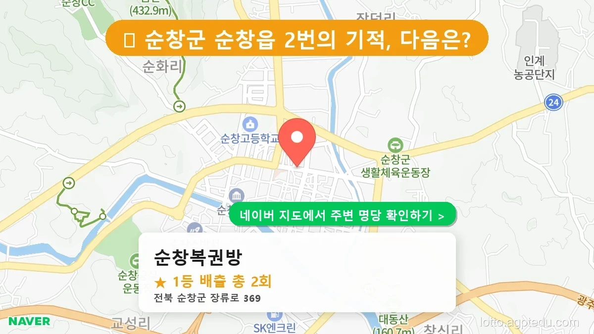 전북 순창군 로또 명당 BEST 3, 1등 배출점은 어디?