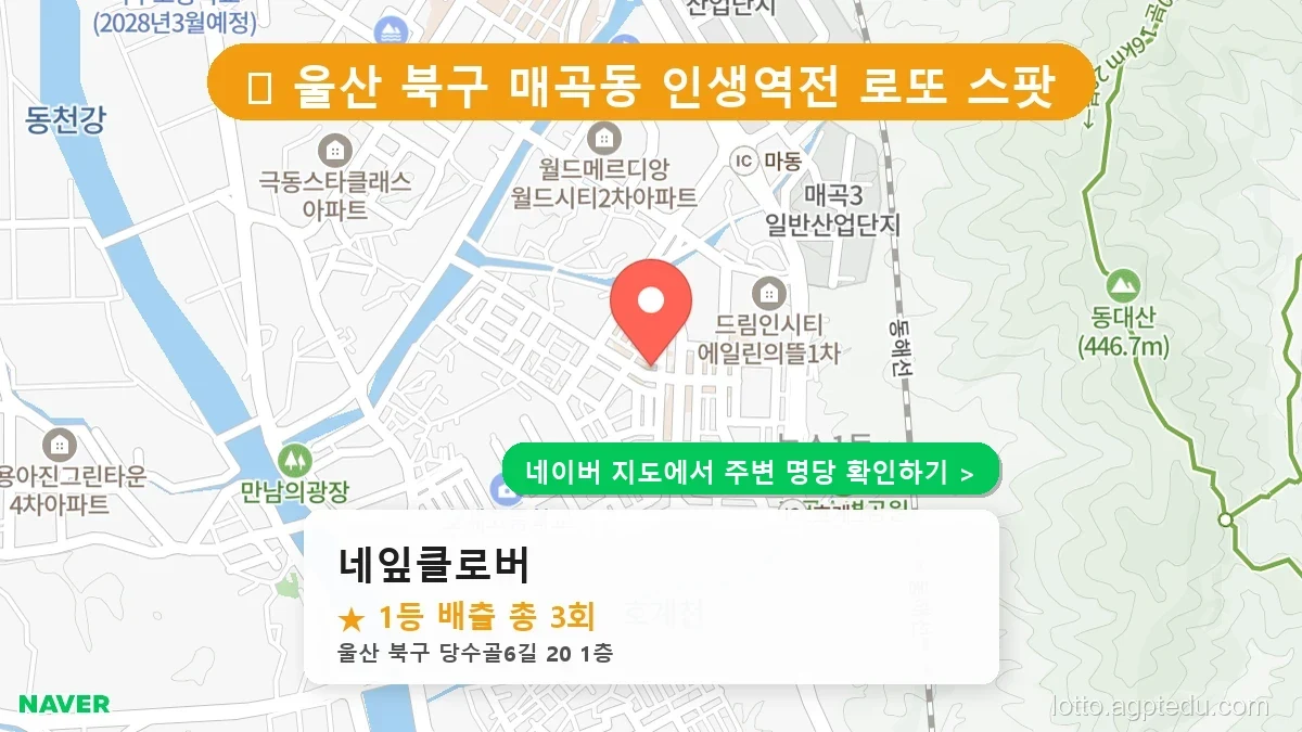 [2026 울산 북구 로또 명당 순위 TOP 10] 1등 최다 배출 판매점 리스트 완벽 정리