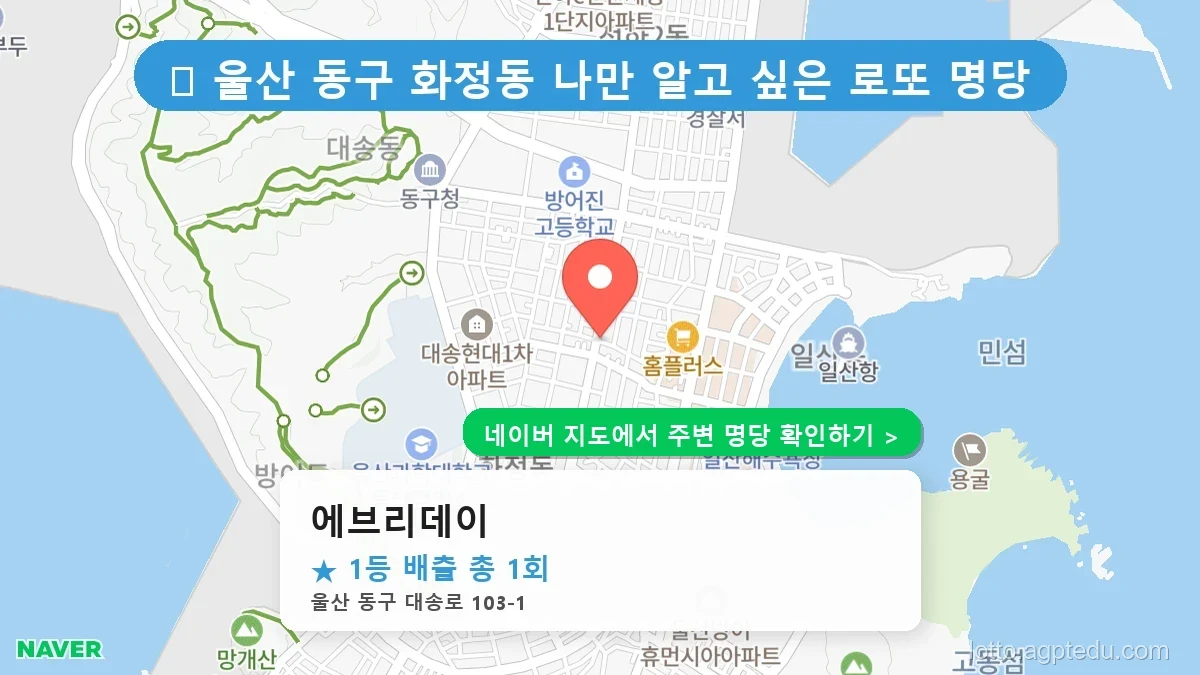 울산 동구 화정동 로또 명당 에브리데이 1등 당첨 배출점 전경