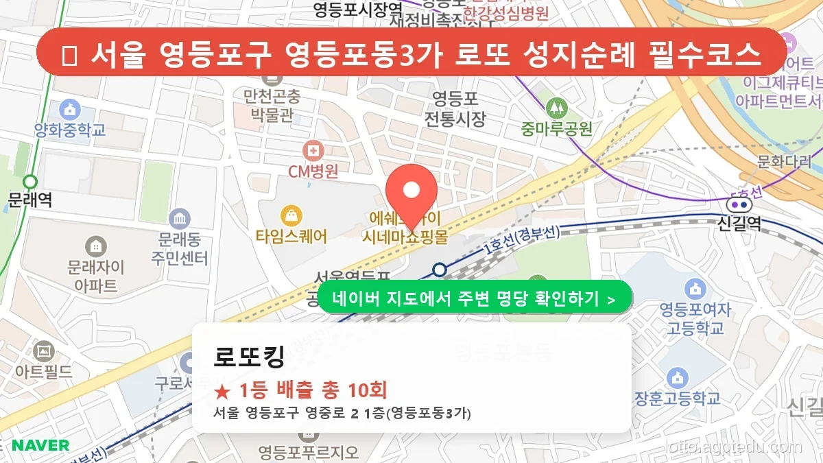 제1229회 로또 1등 당첨점 총정리, 강남 대치동, 영등포 로또킹 등 전국 명당 분석
